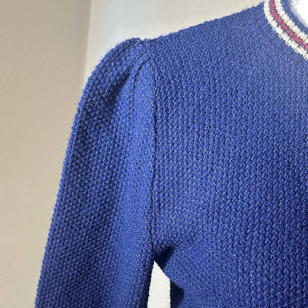 Pandora Vintage Navy Sweater with Red and White Stripes - Picture 5 of 13